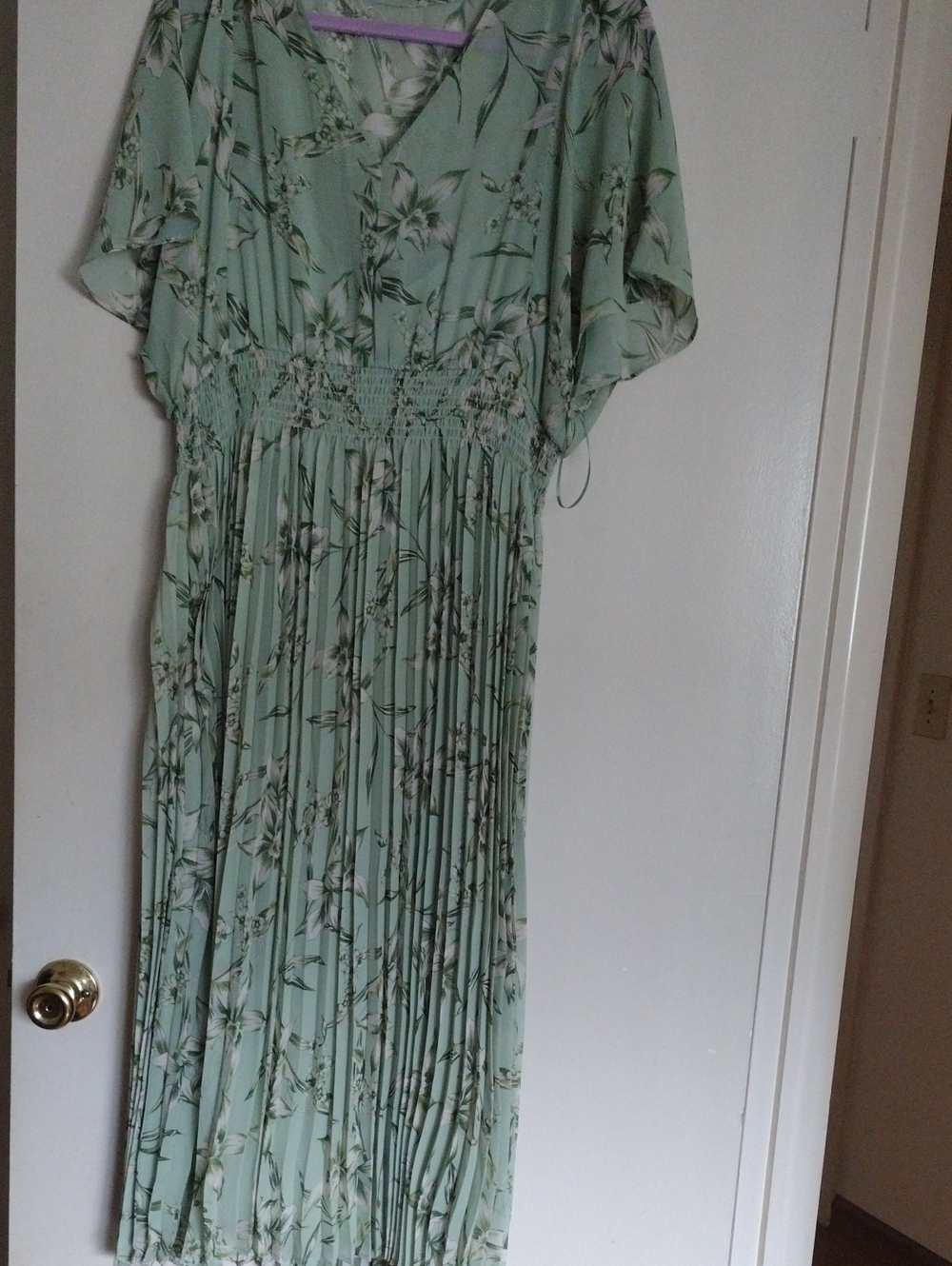 Taylor Mint Green Floral Pleated Maxi Dress